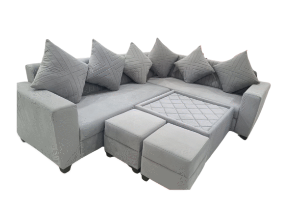 L type 7 seater sofa light grey
