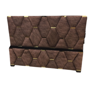 Brown Gold Upholstered Queen Bed | Velvet Upholstery Fabric | Football Tufting Design | Strong & Durable Beds | Modern Design Queen Size | Strong & Durable Visit the VK Furniture
