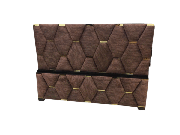 Brown Gold Upholstered Queen Bed | Velvet Upholstery Fabric | Football Tufting Design | Strong & Durable Beds | Modern Design Queen Size | Strong & Durable Visit the VK Furniture